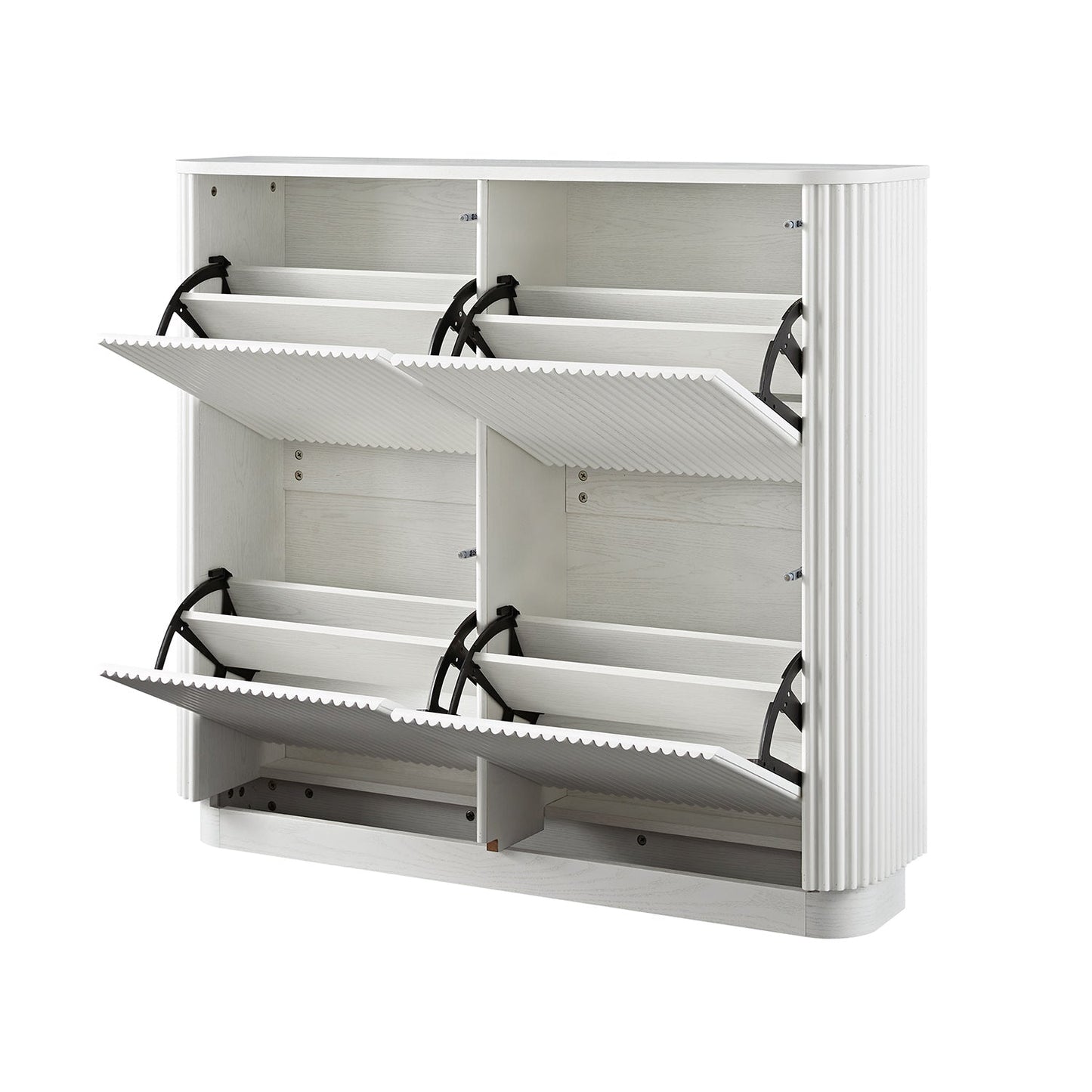 Maru 4-Door Shoe Storage Cabinet, Washed White