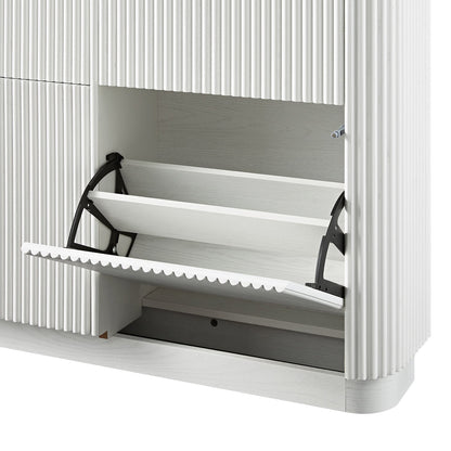 Maru 4-Door Shoe Storage Cabinet, Washed White