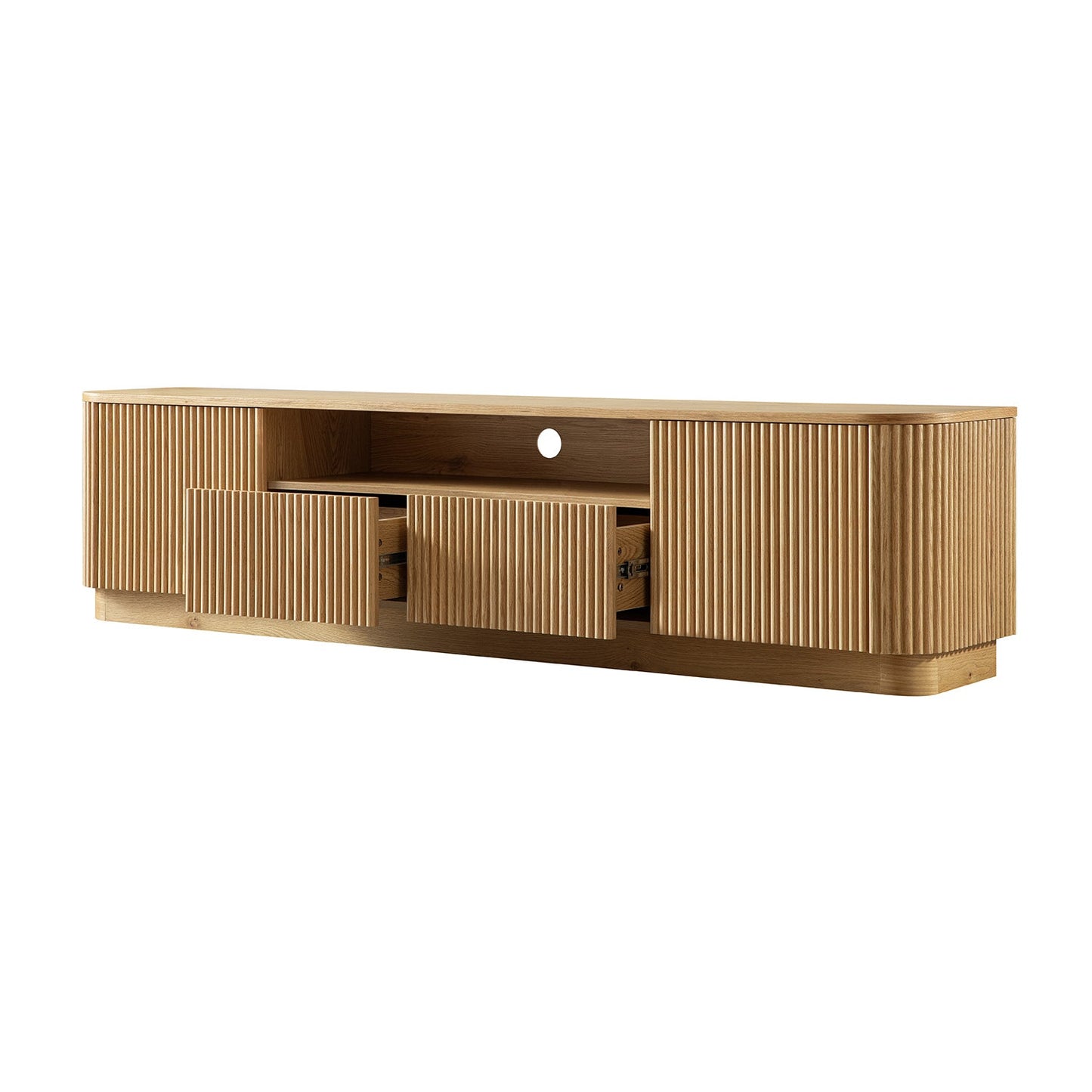 Maru 200cm Wide TV Unit with Drawers, Oak