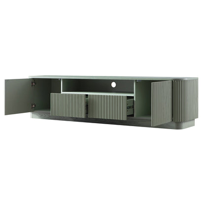 Maru 200cm Wide TV Unit with Drawers, Sage Green