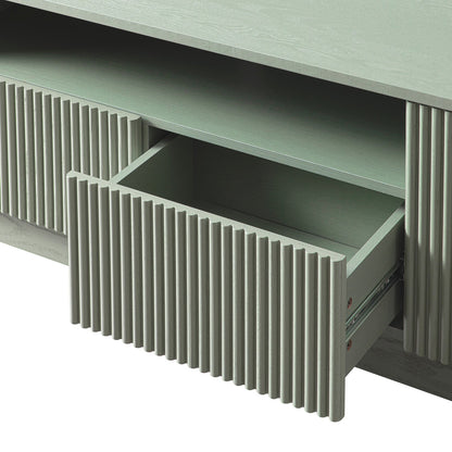 Maru 200cm Wide TV Unit with Drawers, Sage Green