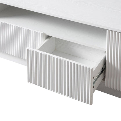 Maru 200cm Wide TV Unit with Drawers, Washed White