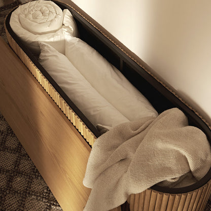 Maru Storage Ottoman Bench, Oak