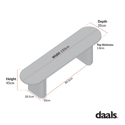 Maru 150cm Dining Bench, Silver Oak