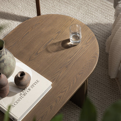 Maru Oval Coffee Table, Silver Oak