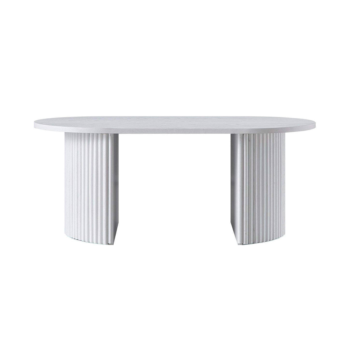 Maru Oval Coffee Table, Washed White
