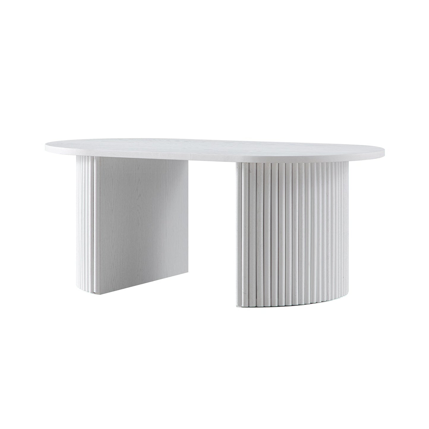 Maru Oval Coffee Table, Washed White