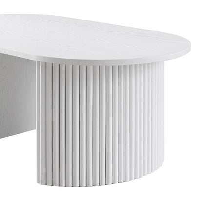 Maru Oval Coffee Table, Washed White