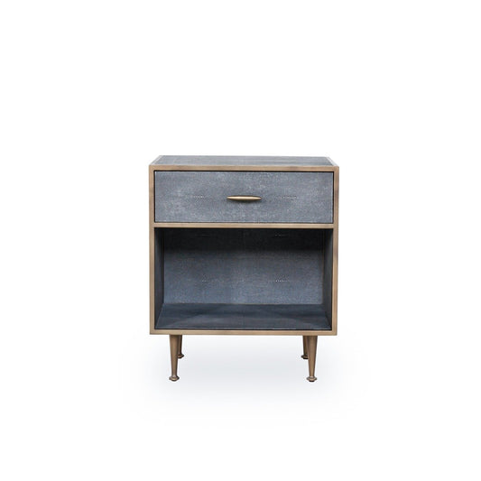 Hampton Bedside Table - Grey Shagreen