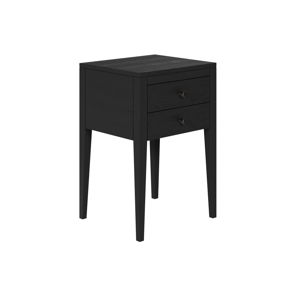 Radford 2 Drawer Bedside Table - Black