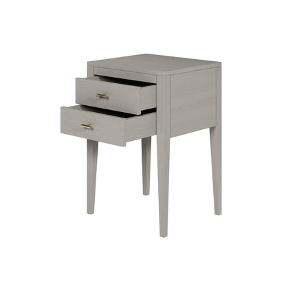 Radford 2 Drawer Bedside Table - Grey