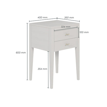 Radford 2 Drawer Bedside Table - Grey