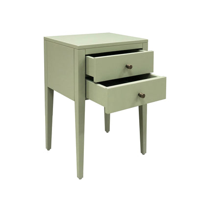 Radford 2 Drawer Bedside Table - Green