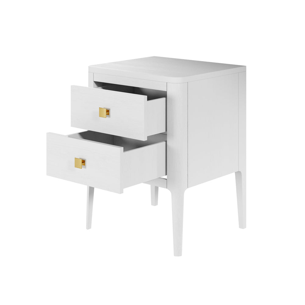 Abberley 2 Drawer Bedside Table - White