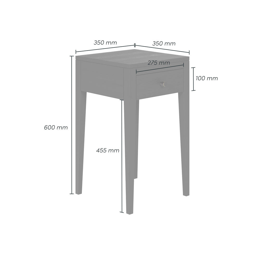 Radford 1 Drawer Bedside Table - Black