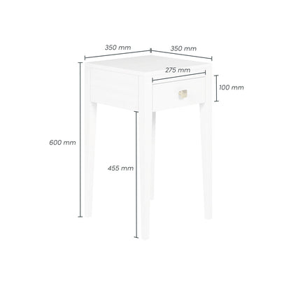 Radford 1 Drawer Bedside Table - White