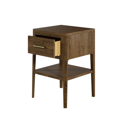 Abberley 1 Drawer Bedside Table - Brown