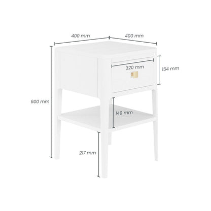 Abberley 1 Drawer Bedside Table - White