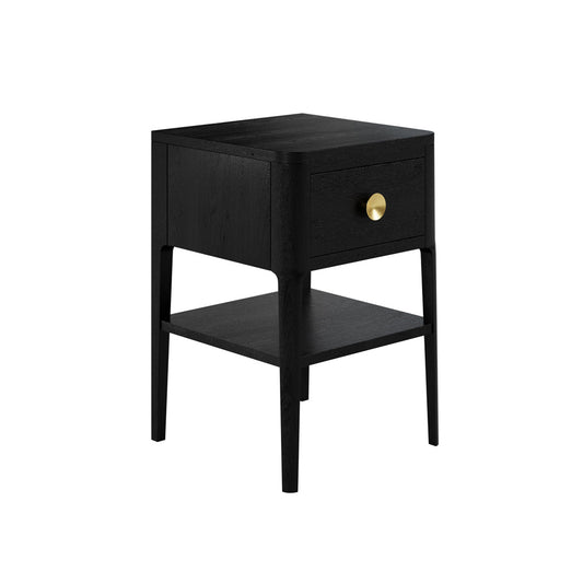Abberley 1 Drawer Bedside Table - Black