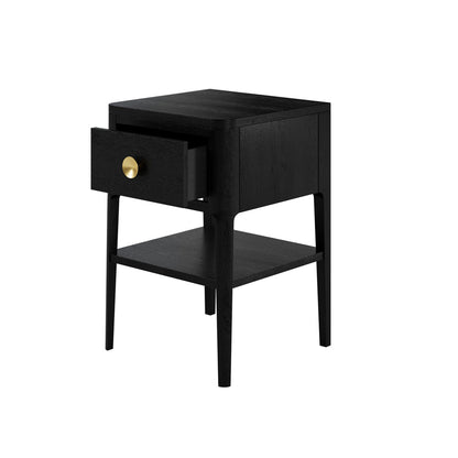 Abberley 1 Drawer Bedside Table - Black
