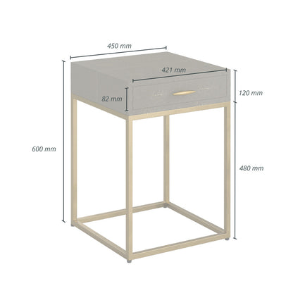 Hampton Bedside Table - Grey
