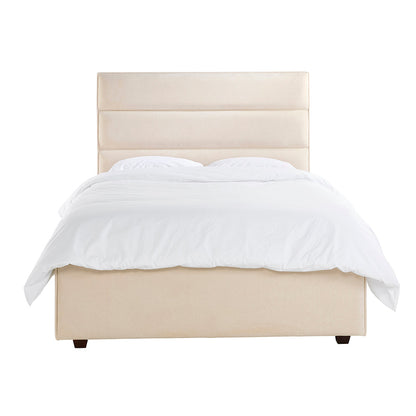 Bethany Luxury Panelled Upholstered Bed - Cream