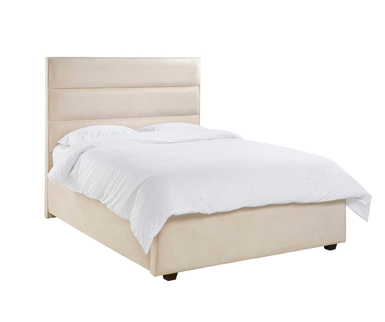 Bethany Luxury Panelled Upholstered Bed - Cream