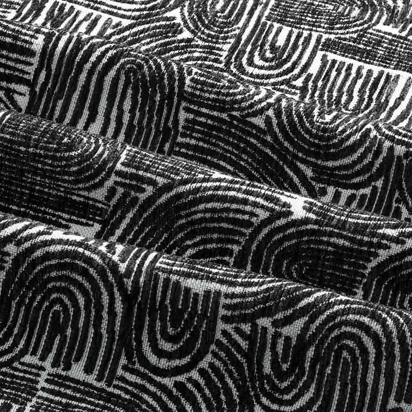 Halston Dining Chair | Bauhaus Wave Monochrome Fabric & Walnut