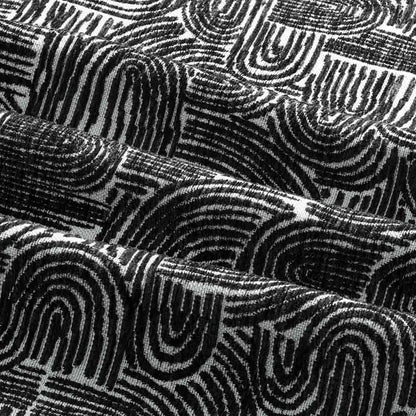 Halston Dining Chair | Bauhaus Wave Monochrome Fabric & Walnut