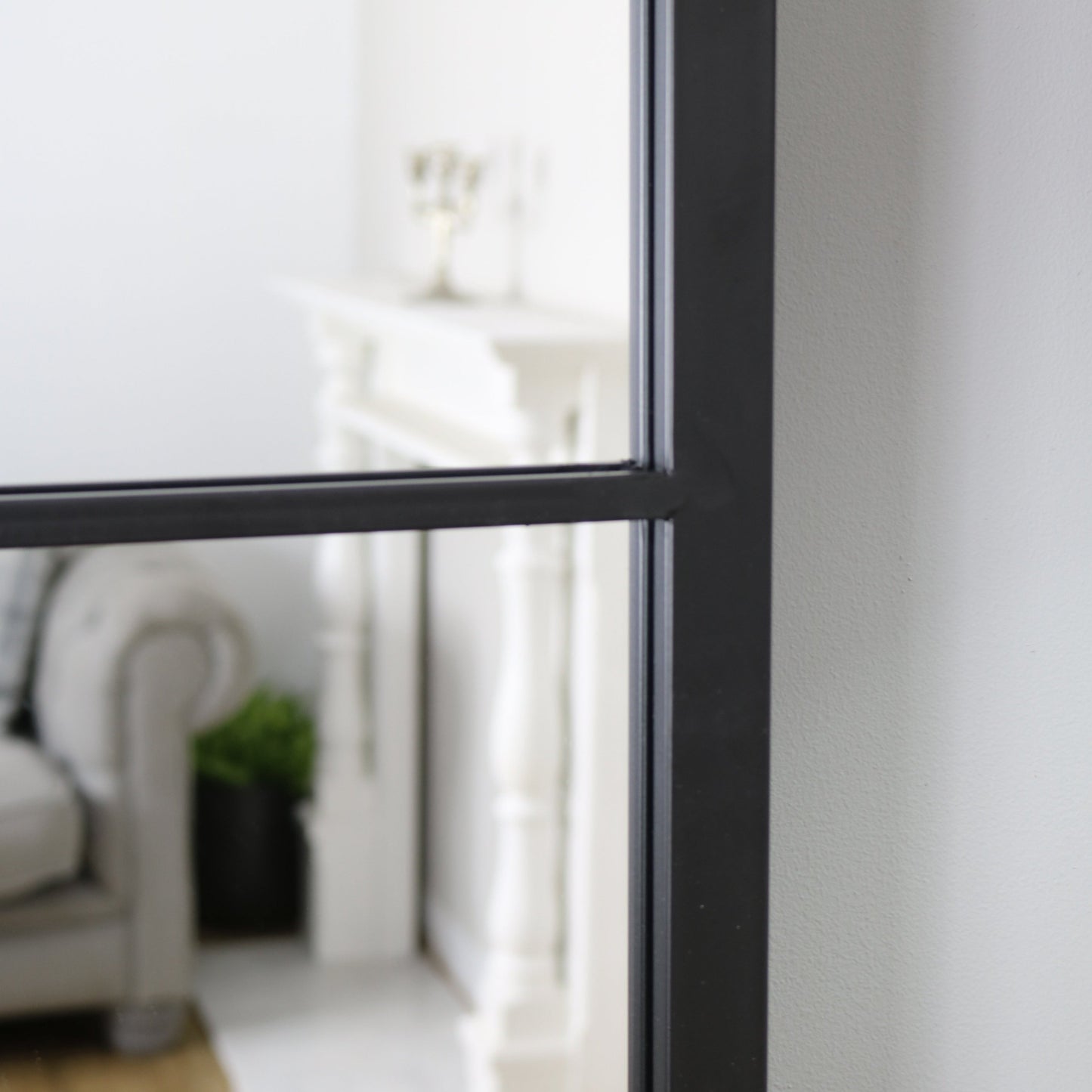 Brooklyn - Large Black Metal Wall Mirror 120cm x 80cm