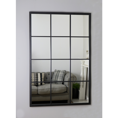 Brooklyn - Large Black Metal Wall Mirror 120cm x 80cm