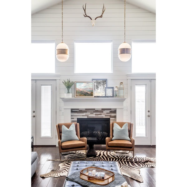 Broomley 2 Light Pendant Light - Vintage Brass