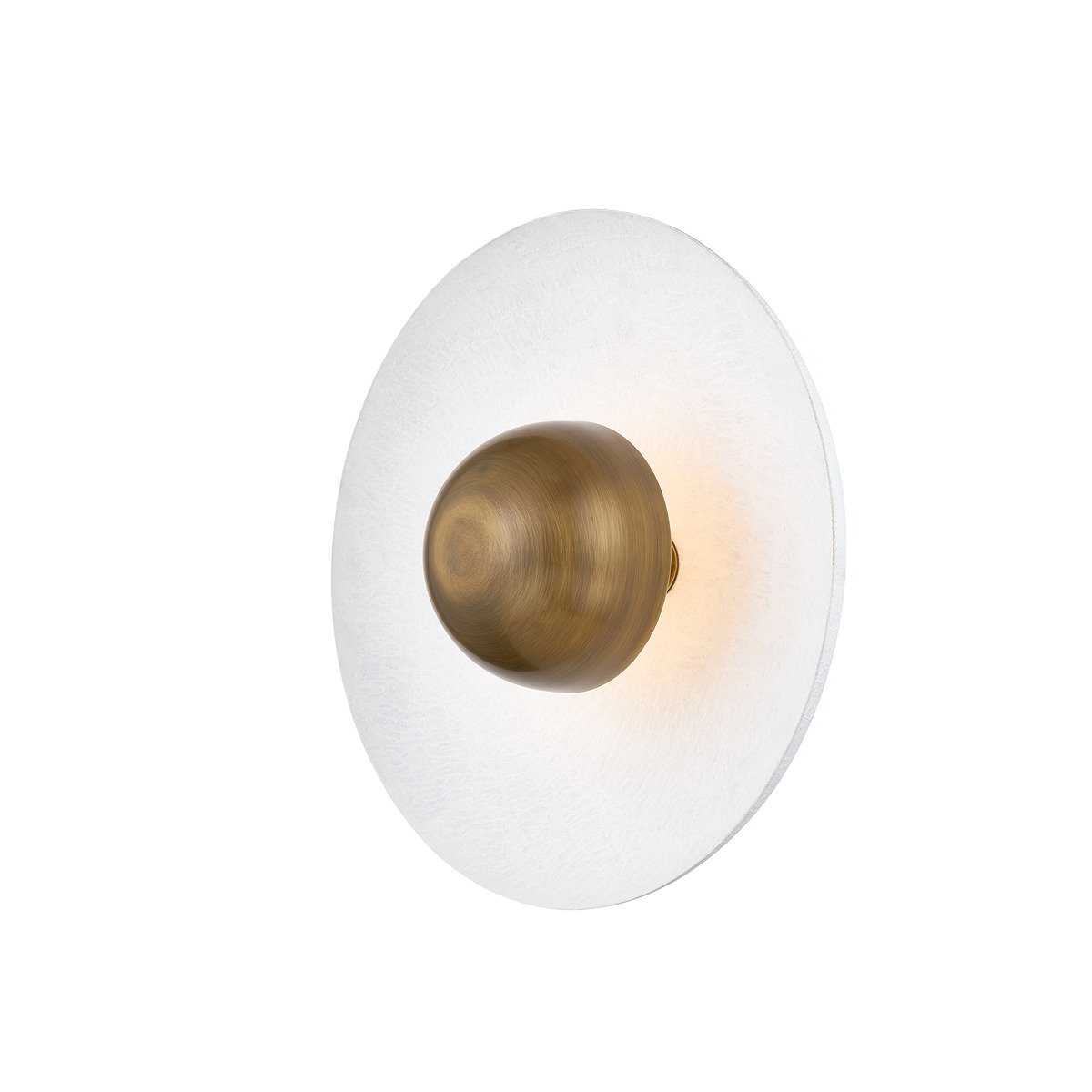 Noah 1 Light Flush Mount - Patina Brass & Gesso White