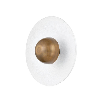 Noah 1 Light Flush Mount - Patina Brass & Gesso White