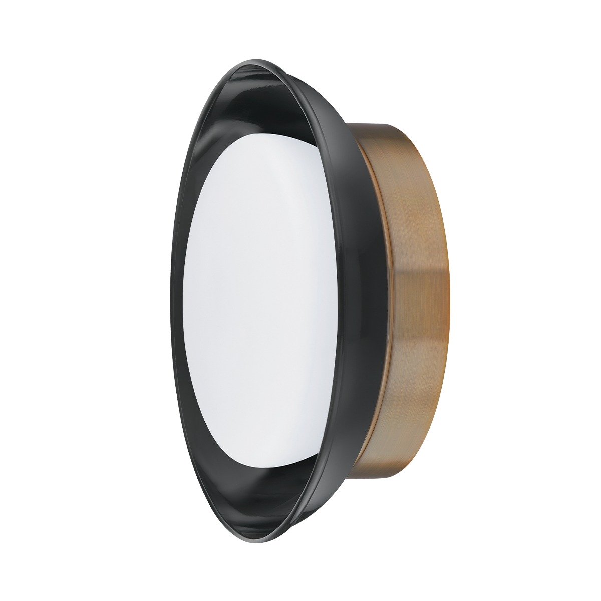 Arnie 2 Light Flush Mount - Patina Brass & Gloss Black