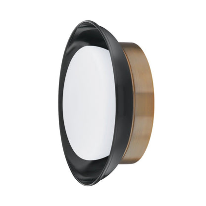 Arnie 2 Light Flush Mount - Patina Brass & Gloss Black