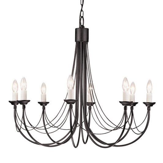 Carisbrooke 8 Light Chandelier - Black