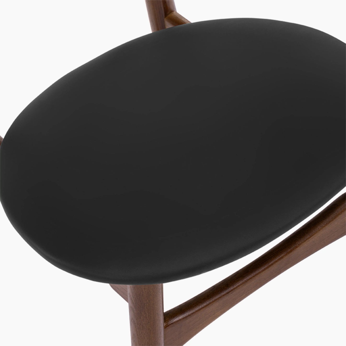 Malmros Wooden Dining Chair | Noir Black Faux Leather & Walnut