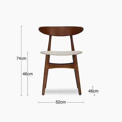 Malmros Wooden Dining Chair | Speckled Stone Sustainable Boucle & Walnut