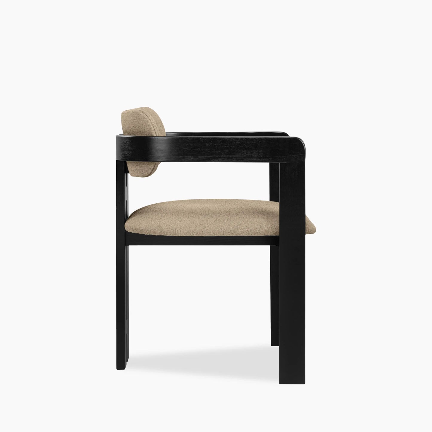 Hallie Wooden Carver Dining Chair | Latte Sustainable Fabric & Black