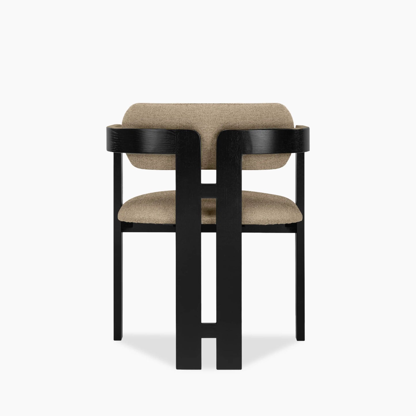 Hallie Wooden Carver Dining Chair | Latte Sustainable Fabric & Black