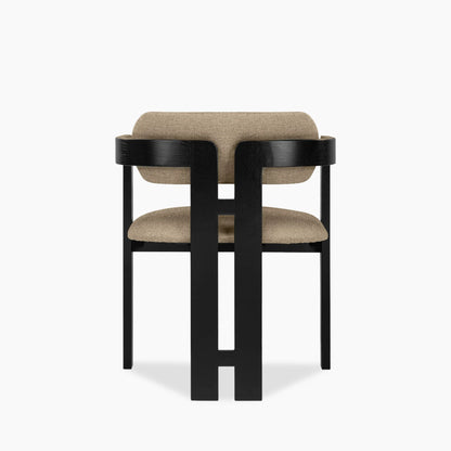 Hallie Wooden Carver Dining Chair | Latte Sustainable Fabric & Black