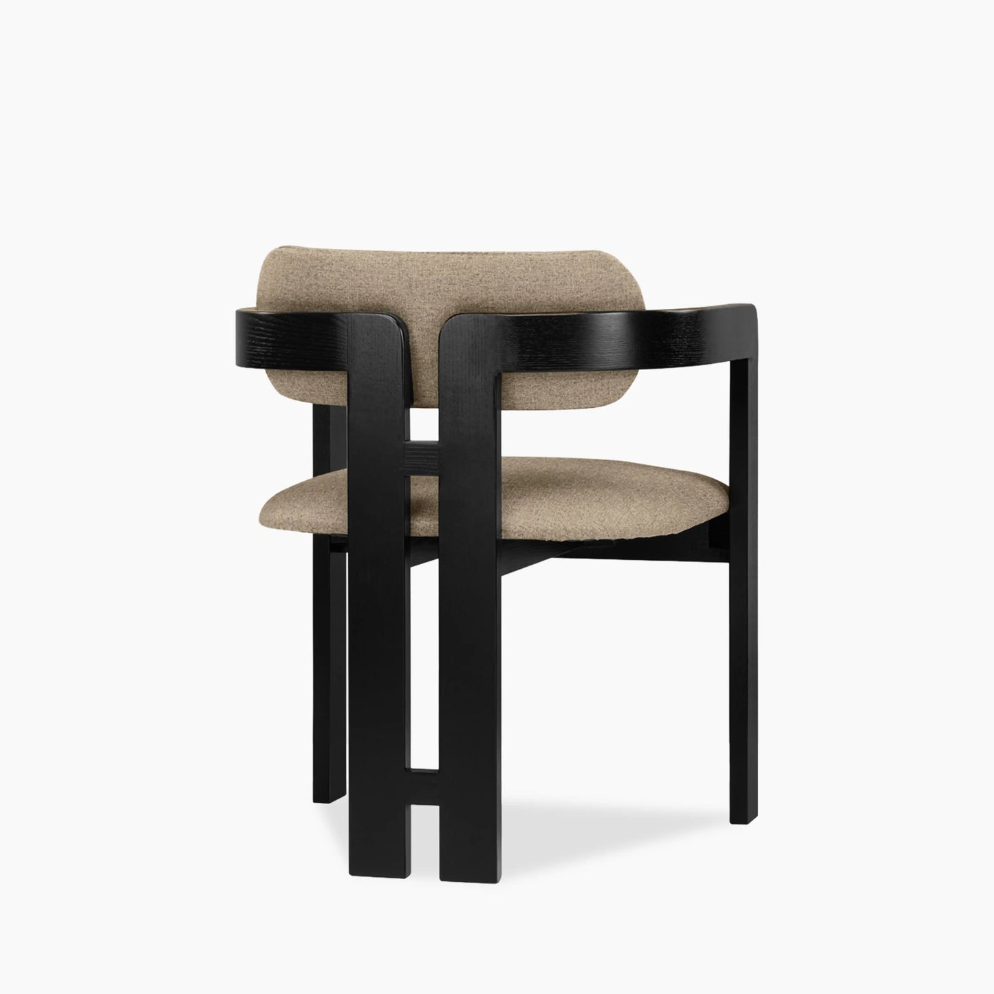 Hallie Wooden Carver Dining Chair | Latte Sustainable Fabric & Black