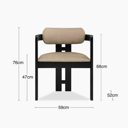Hallie Wooden Carver Dining Chair | Latte Sustainable Fabric & Black