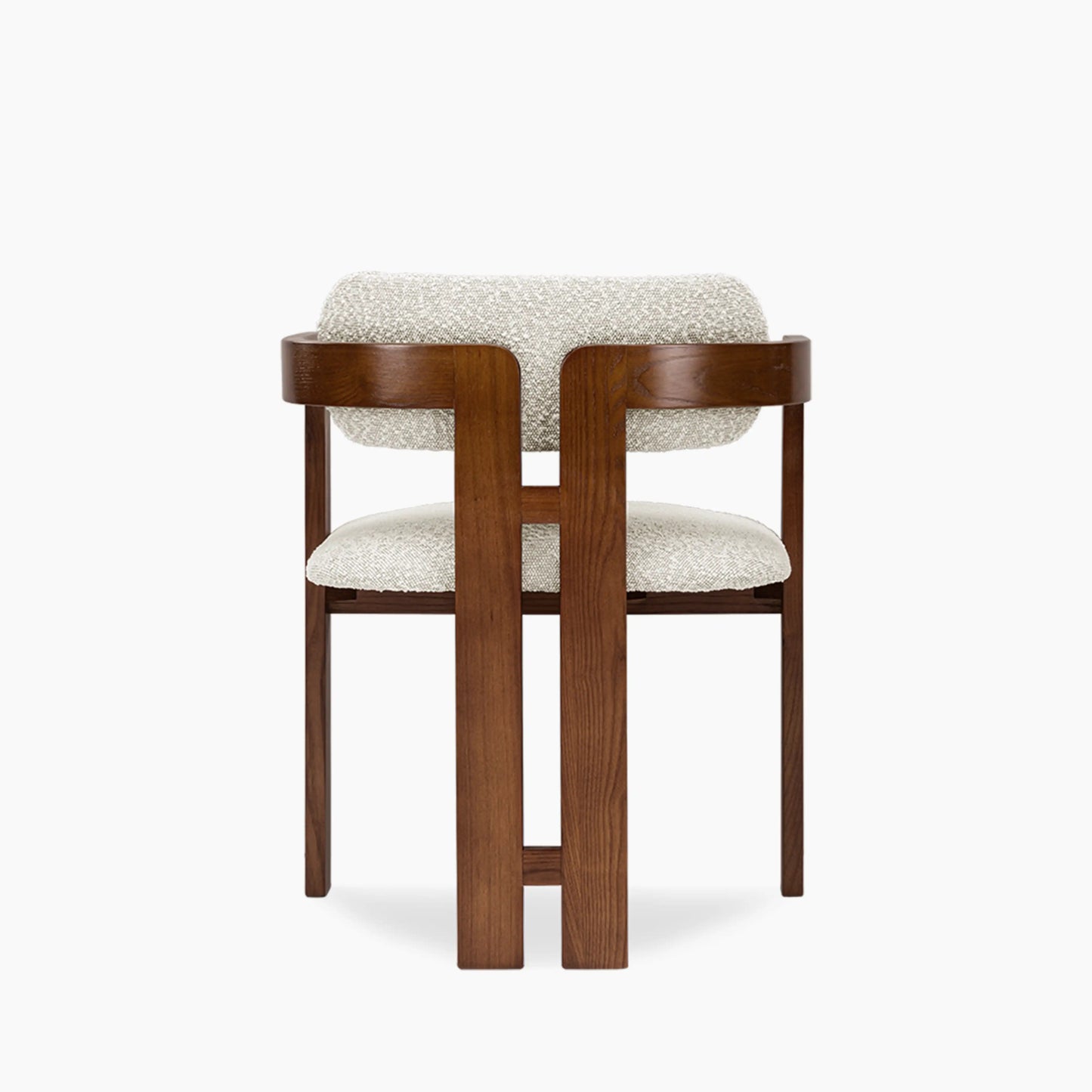 Hallie Wooden Carver Dining Chair | Speckled Stone Sustainable Boucle & Walnut