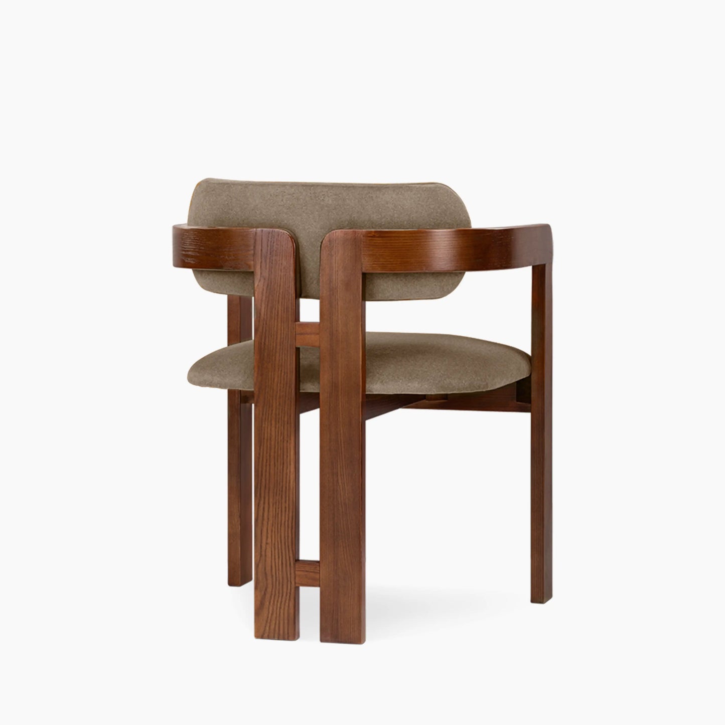Hallie Wooden Carver Dining Chair | Truffle Brown Sustainable Mohair Velvet & Walnut