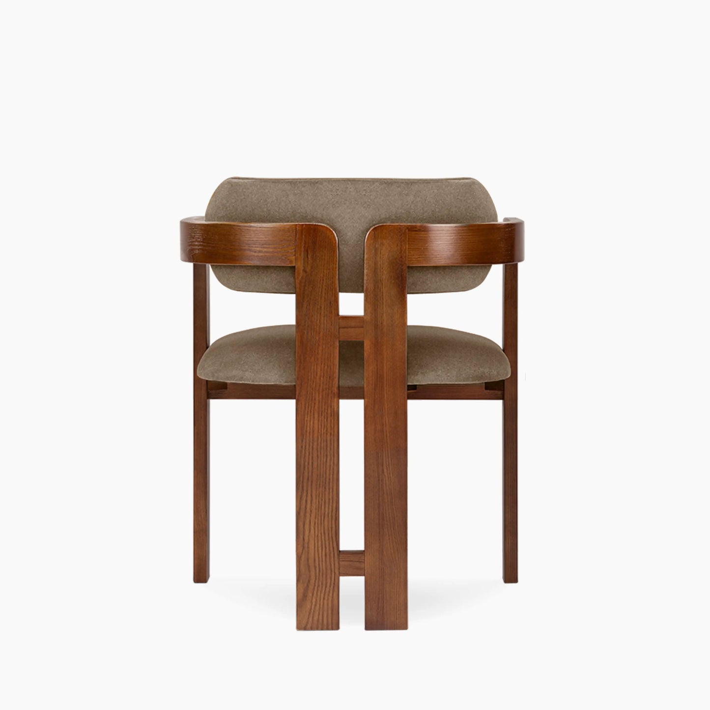 Hallie Wooden Carver Dining Chair | Truffle Brown Sustainable Mohair Velvet & Walnut