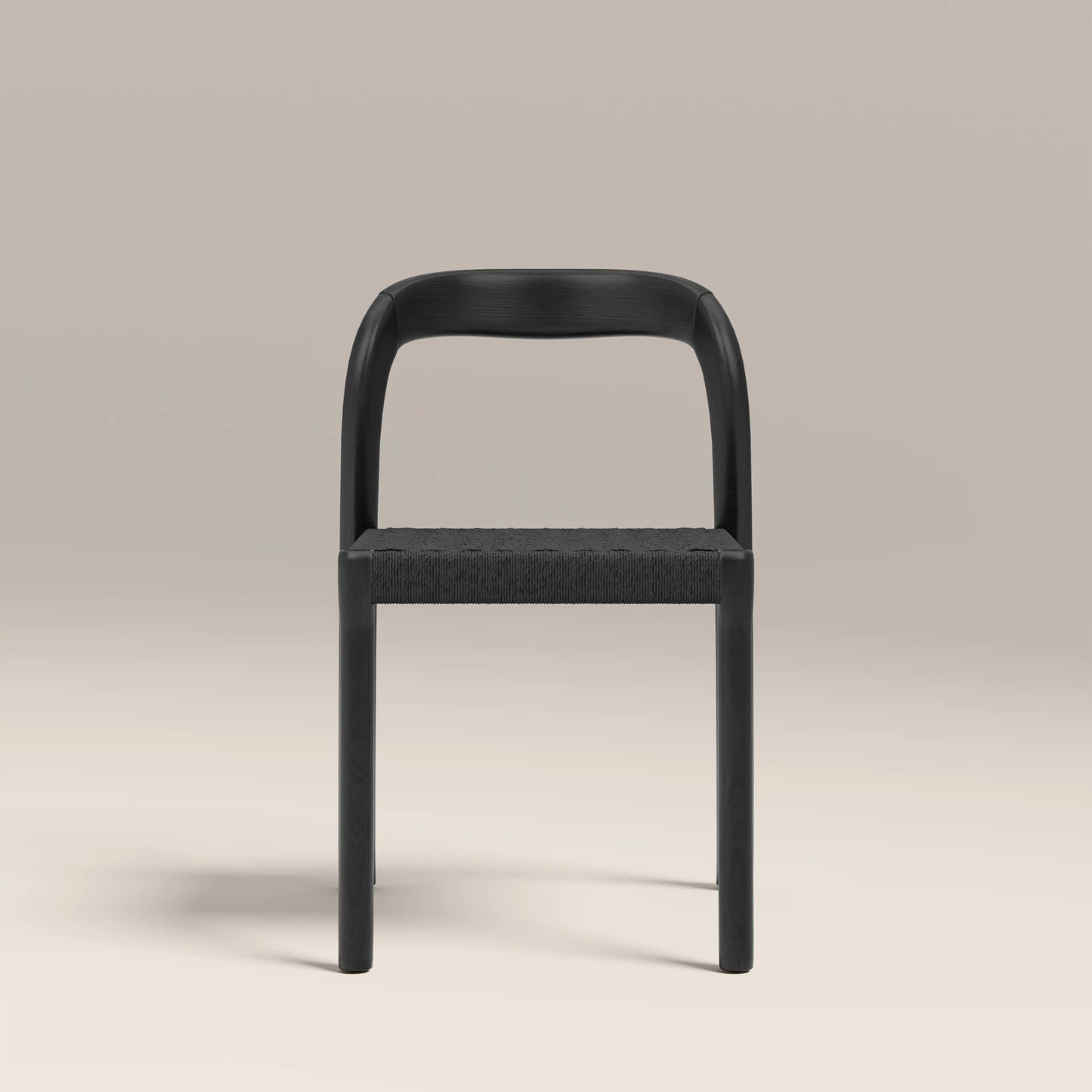 Madeleine Stackable Wooden Dining Chair | Black Weave & Black