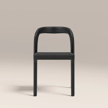 Madeleine Stackable Wooden Dining Chair | Black Weave & Black