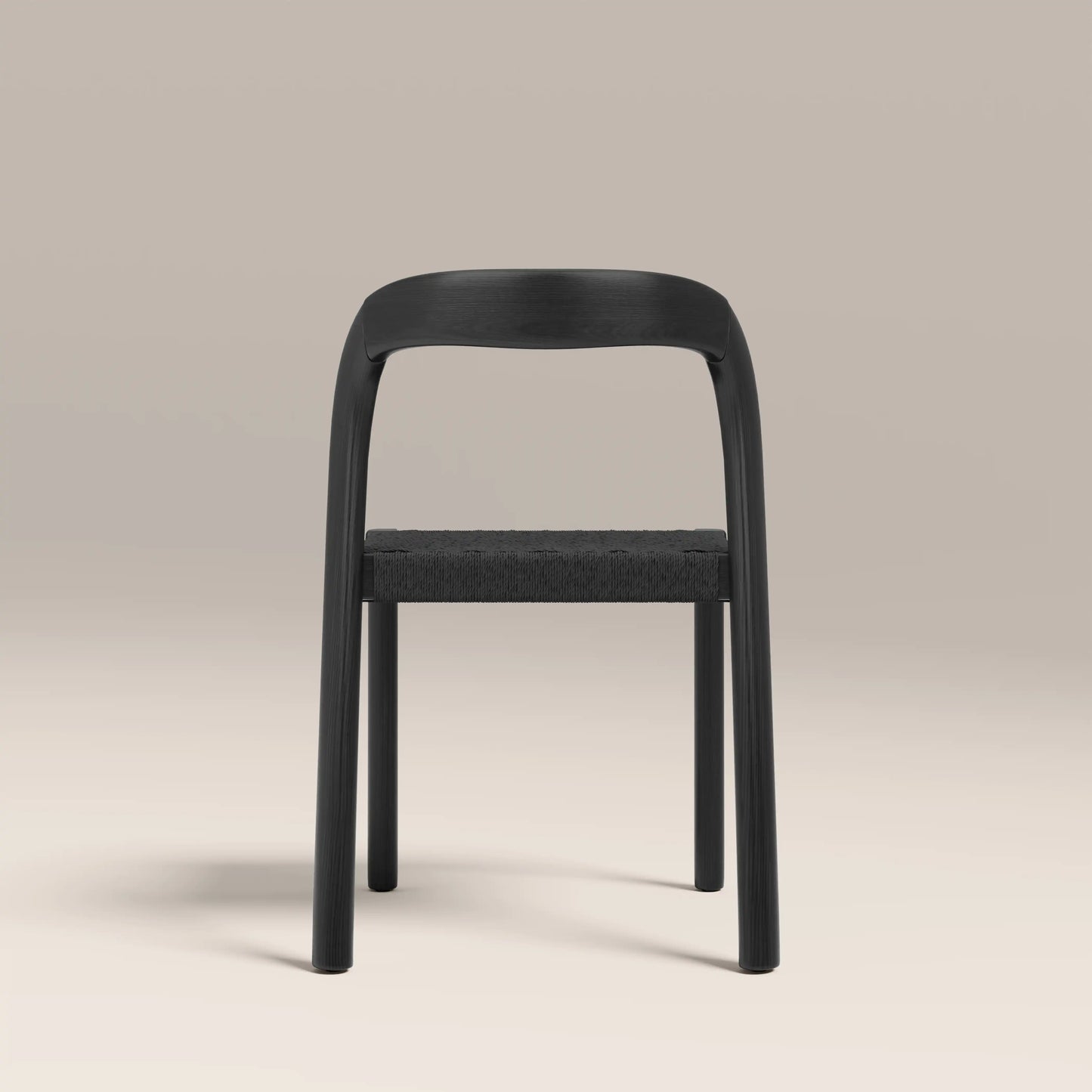 Madeleine Stackable Wooden Dining Chair | Black Weave & Black